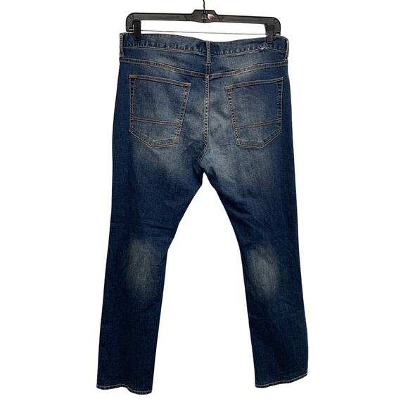 Arizona Jeans Mens 36X32 Flex Denim Slim Distressed Knee Straight Leg Blue Jeans - Picture 3 of 5